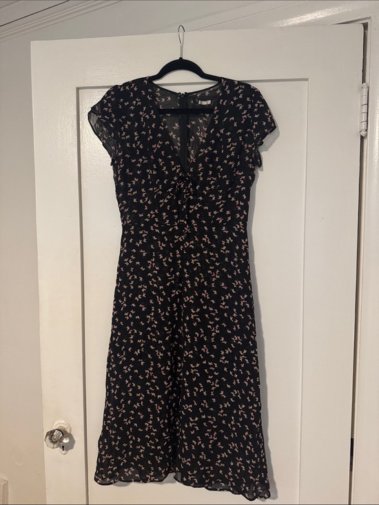 Reformation Dresses & Skirts - Reformation Black Midi Dress with Pink Floral Print